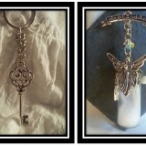 Skeleton Key and Guardian Angel Chainmaille Keychain