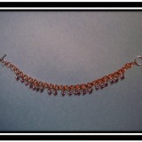 Silver and Copper Bracelet with Glass Beads