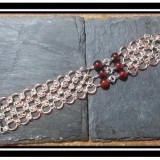 Beaded Copper & Silver Chainmaille Bracelet