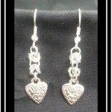 Heart Charm Chainmaille Earrings