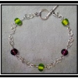 Purple & Green Beaded Bracelet