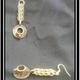 Antique Brass Teacup Dangle Earrings