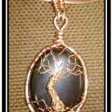 Copper and Onyx Tree of Life Necklace 