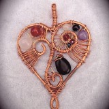 Artistic Love Copper Heart Necklace Pendant