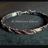 Nightshade Collection Oxidized Copper Leaf Bangle Bracelet