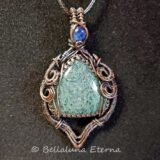 Moss Agate with Blue Kyanite Pendant