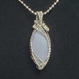 Lavender Dendritic Opal Elven Necklace Pendant 